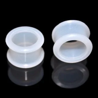 Silicone Double Flat Flared Tunnel Pairs in Clear