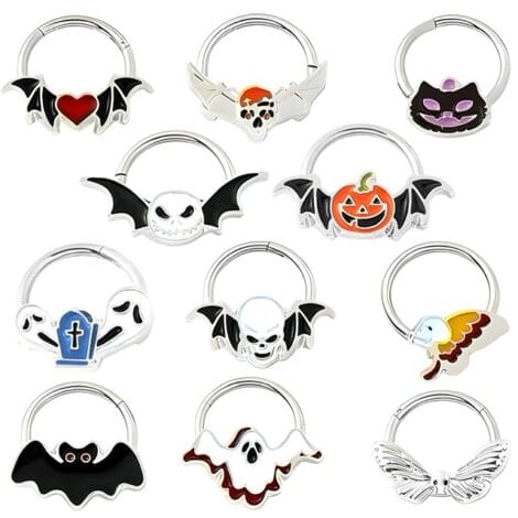 Hinged Segment Rings with Halloween Creepy Cutie Charms