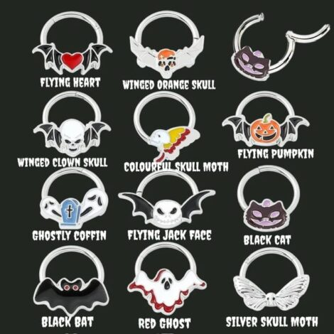 Hinged Segment Rings with Halloween Creepy Cutie Charms - Image 2