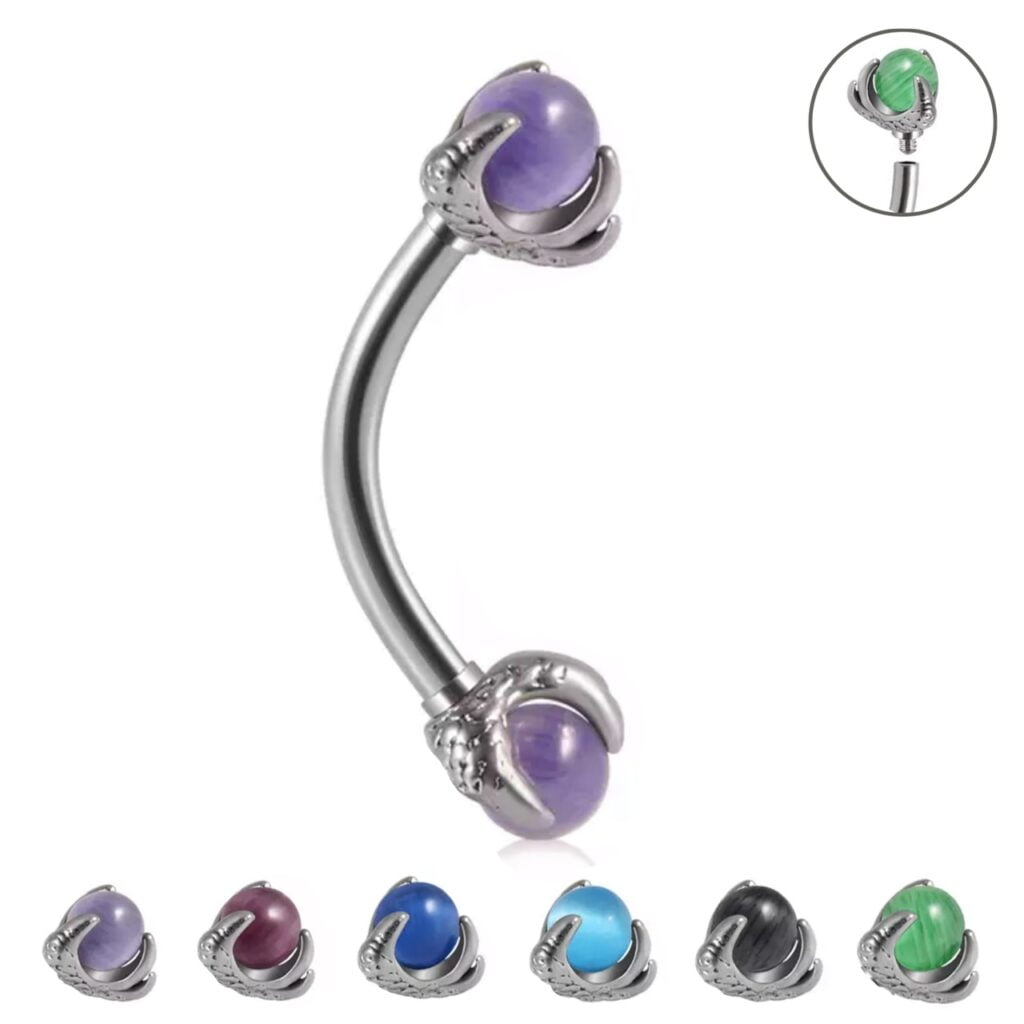 Dragon’s Talon Stone Eyebrow Daith Curved Barbell