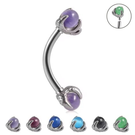 Dragon’s Talon Stone Eyebrow Daith Curved Barbell
