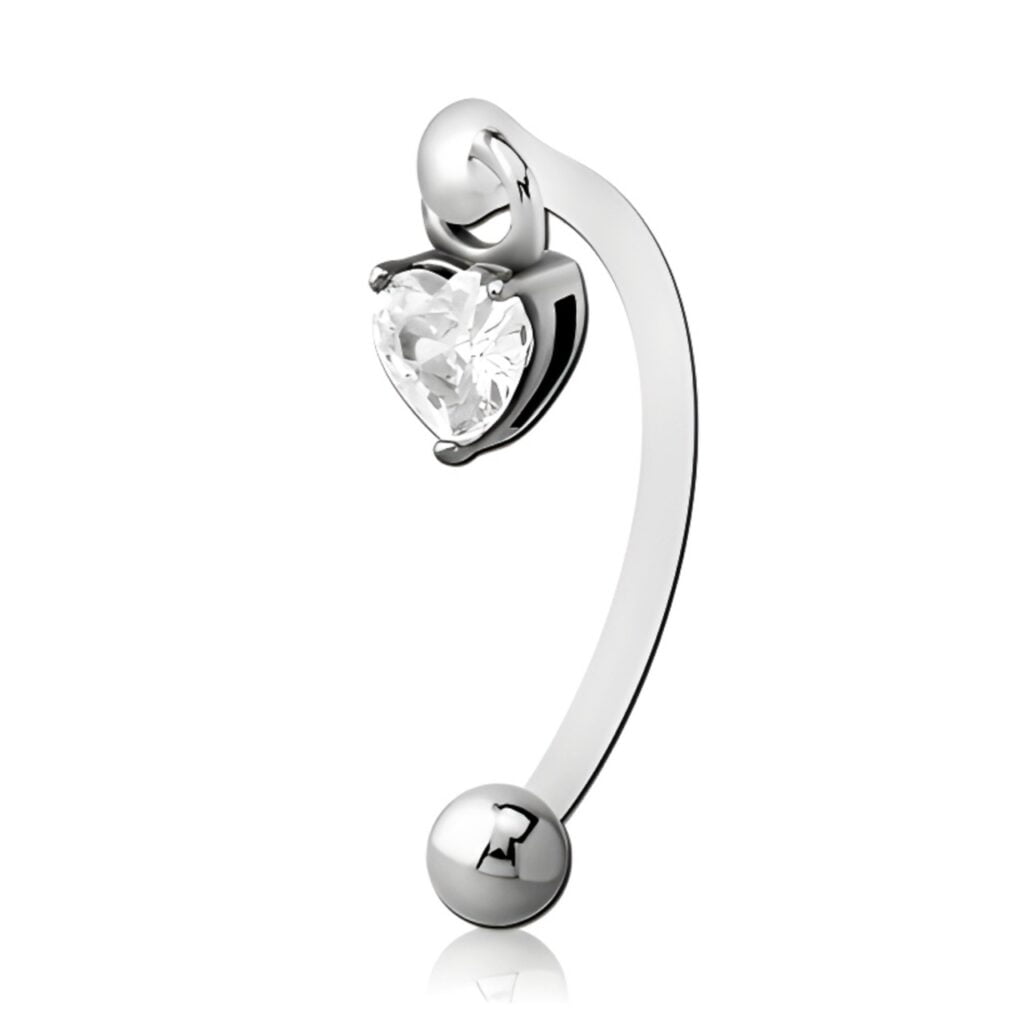 Bioflex Vertical Hood Intimate Bananas with Crystal Heart Surgical Steel Charm