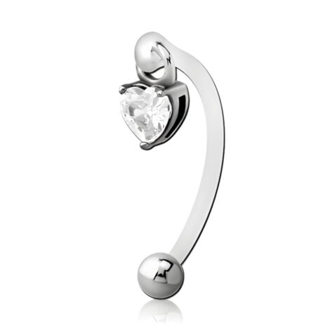 Bioflex Vertical Hood Intimate Bananas with Crystal Heart Surgical Steel Charm