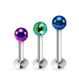 Ear Cartilage Labret Monroe Stud with Plain Bar and PVD Colours