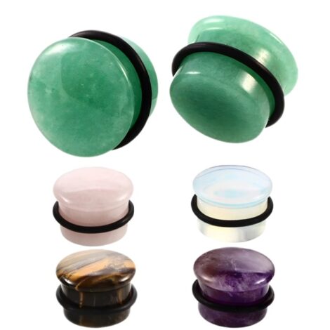 Organic Stone Single Flare Plug Pairs with O Rings
