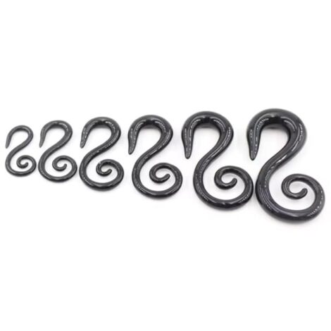 Black Acrylic Tribal Hanger Ear Taper Pairs - Image 9
