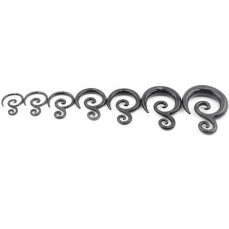 Black Acrylic Tribal Hanger Ear Taper Pairs - Image 8
