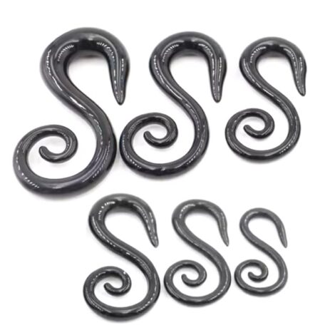 Black Acrylic Tribal Hanger Ear Taper Pairs - Image 5
