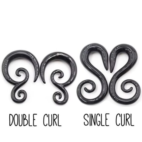Black Acrylic Tribal Hanger Ear Taper Pairs - Image 2