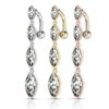 4 Marquise CZ Vertical Top Drop Belly Ring