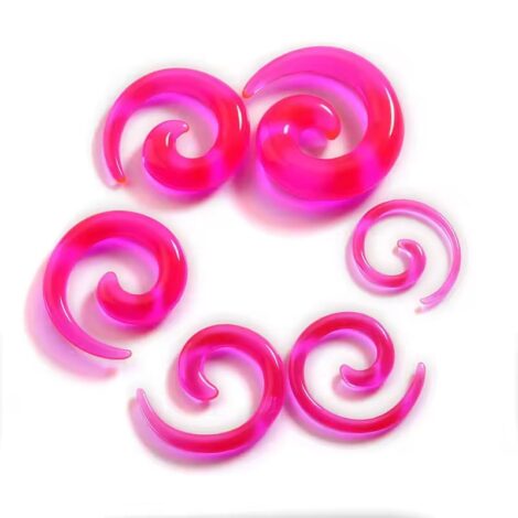 Acrylic Spiral Taper Plug Pairs Transparent/ Solid Colours - Image 8