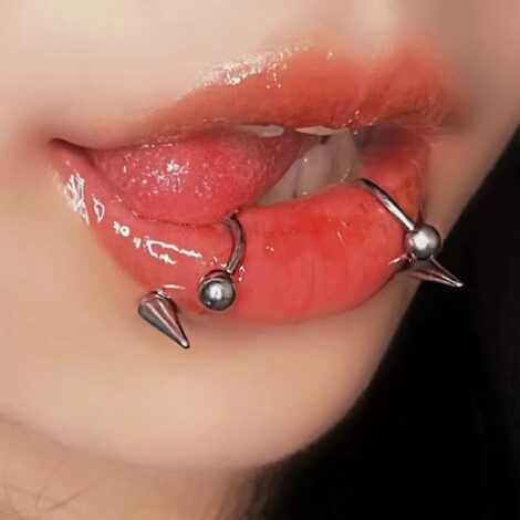Horseshoe with Spike and Ball Ends, Cartilage, Septum, Lip Ring - Image 3