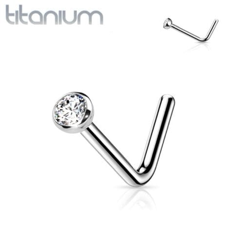 ASTM F-136 Implant Titanium CZ Set Ball Nose L-Bend