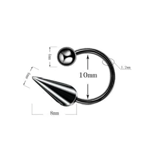 Horseshoe with Spike and Ball Ends, Cartilage, Septum, Lip Ring - Image 8