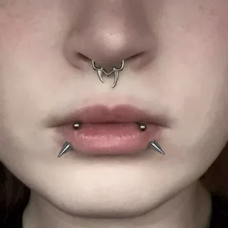 Horseshoe with Spike and Ball Ends, Cartilage, Septum, Lip Ring - Image 9