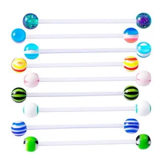 Bioplast Flexible Bars 3PCS Set for Industrial, Belly, Nipple Bars