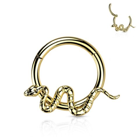 Hinged Segment Ring with Front Facing Wavy Snake - Image 4