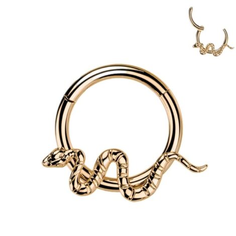 Hinged Segment Ring with Front Facing Wavy Snake - Image 6