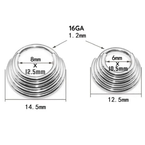 Hinged Segment Ring Cuff with 5 Fanned Stacked Rings - Image 5