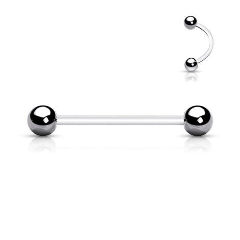 BioFlex Surface Piercing w/ Balls Tongue Nipple Navel Industrial Barbell - Image 2