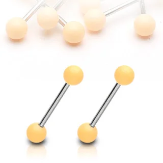 Flesh Tone Acrylic Balls 316L Surgical Steel Barbell