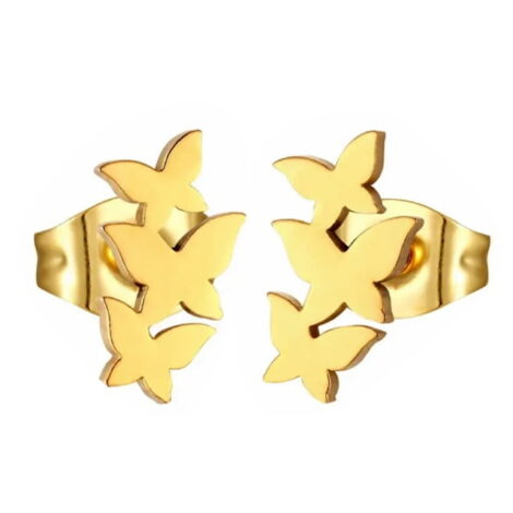 Triple Butterfly Top Post Earrings - Image 3