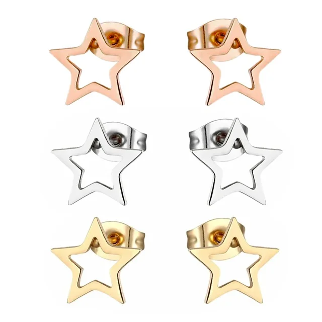 Hollow Star Top Post Earrings