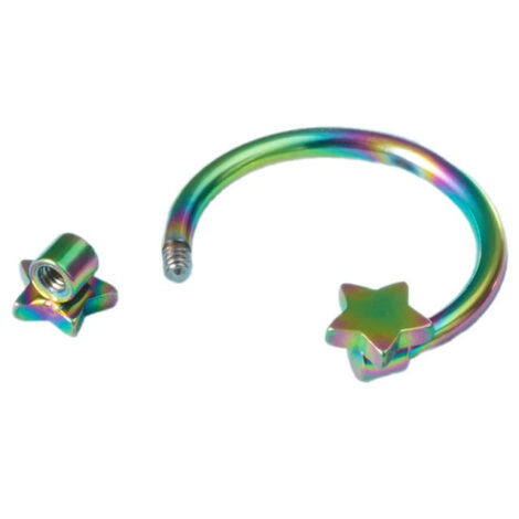 Horseshoe Barbell with Gem Set Flower and Star Ends - Image 2