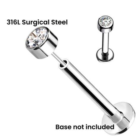 Threadless Push-In Pin Round CZ Tops - Image 2