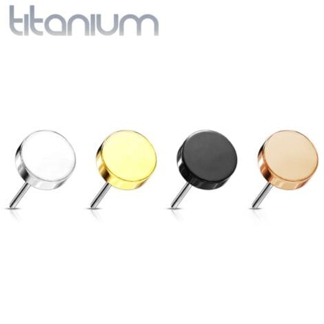 Implant Titanium Threadless Push In Pin Flat Round Tops