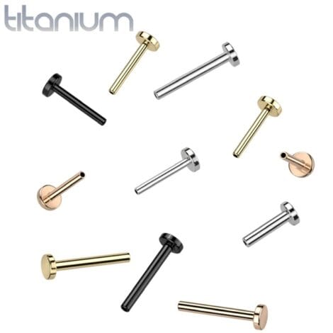 Implant Titanium Threadless Push In Labret Pins with 2.5mm Base