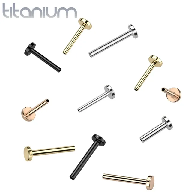 Implant Titanium Threadless Push In Labret Pins with 2.5mm Base