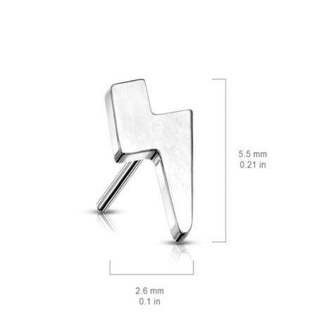 Implant Titanium Threadless Push in Pin Lightning Bolt Top - Image 3