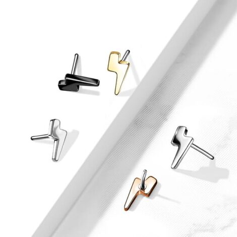Implant Titanium Threadless Push in Pin Lightning Bolt Top - Image 2