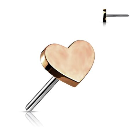Implant Titanium Treadless Push Pin Heart Top - Image 6