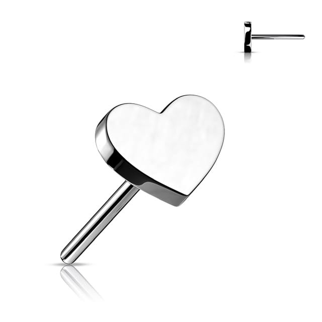 Implant Titanium Treadless Push Pin Heart Top