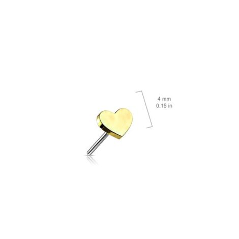 Implant Titanium Treadless Push Pin Heart Top - Image 4