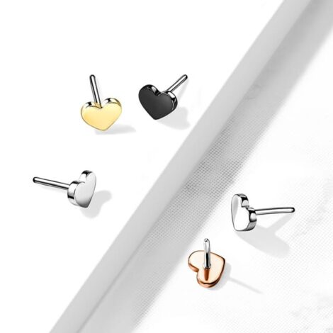 Implant Titanium Treadless Push Pin Heart Top - Image 2