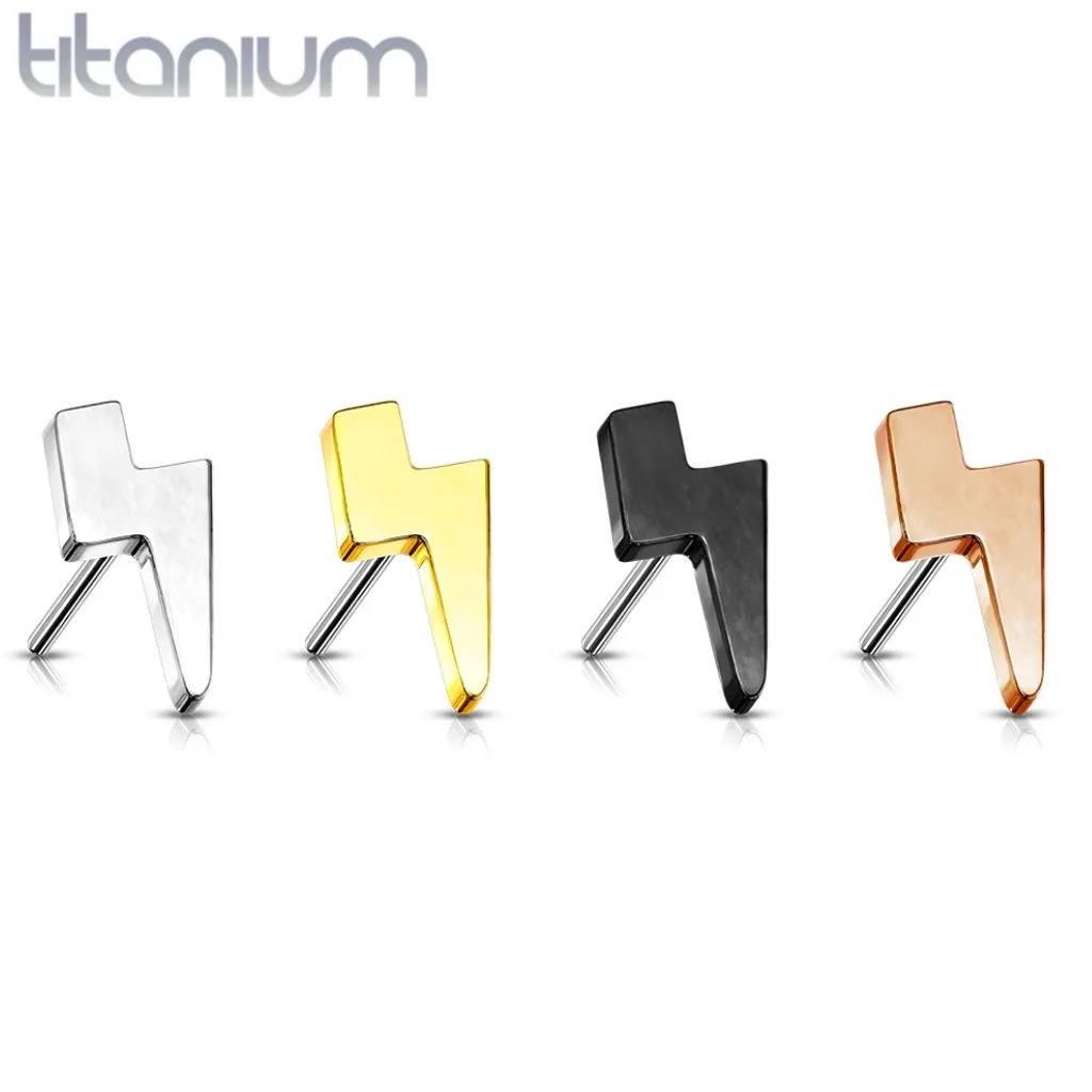 Implant Titanium Threadless Push in Pin Lightning Bolt Top
