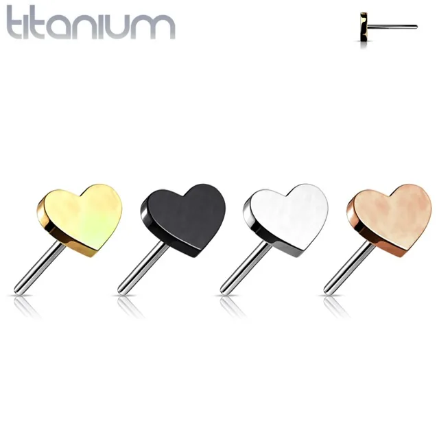 Implant Titanium Treadless Push Pin Heart Top