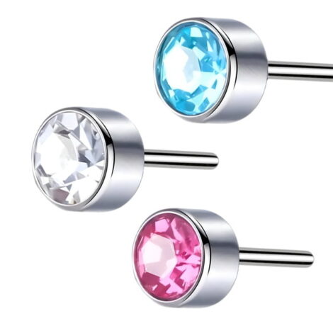 Threadless Push-In Pin Round CZ Tops - Image 4