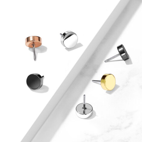 Implant Titanium Threadless Push In Pin Flat Round Tops - Image 2