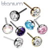 Implant Grade Titanium Threadless Push In Bezal Set CZ Ball Top