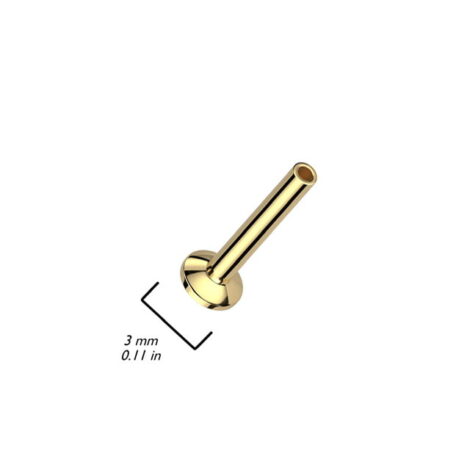 316L Surgical Steel Threadless Push In Convex Base Stud Labret Pin - Image 2