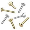 316L Surgical Steel Threadless Push In Convex Base Stud Labret Pin