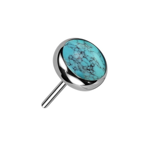 Implant Grade Titanium Threadless Push In Bezel Set Stone Top - Image 3