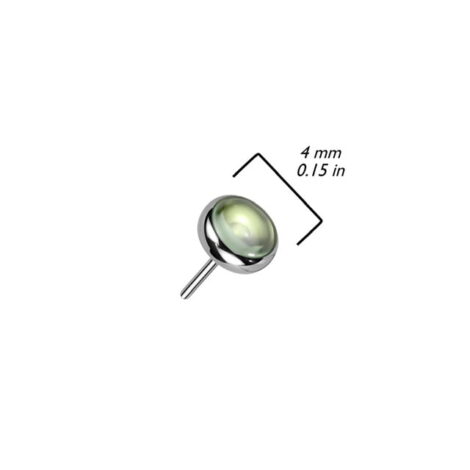 Implant Grade Titanium Threadless Push In Bezel Set Stone Top - Image 2