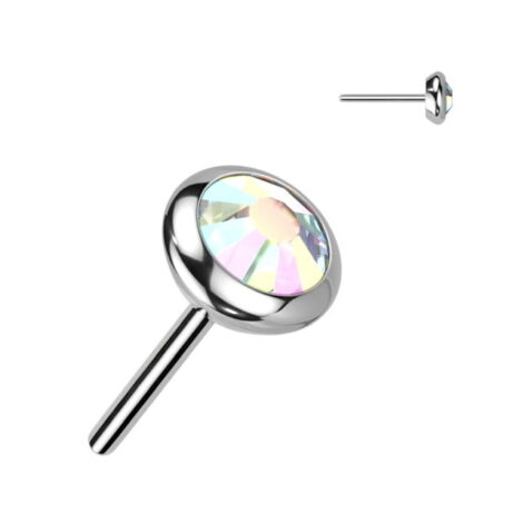 Implant Grade Titanium Threadless Push In Bezal Set Flat Opal or CZ - Image 6