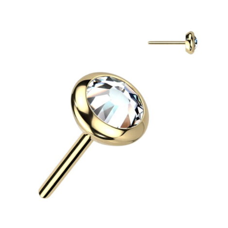 Implant Grade Titanium Threadless Push In Bezal Set Flat Opal or CZ - Image 2