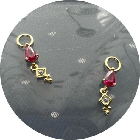 925 Sterling Silver, Gold Teardrop CZ Charms for Rings Earrings - Image 6